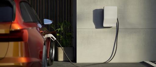 EV charger inserted into an electric car